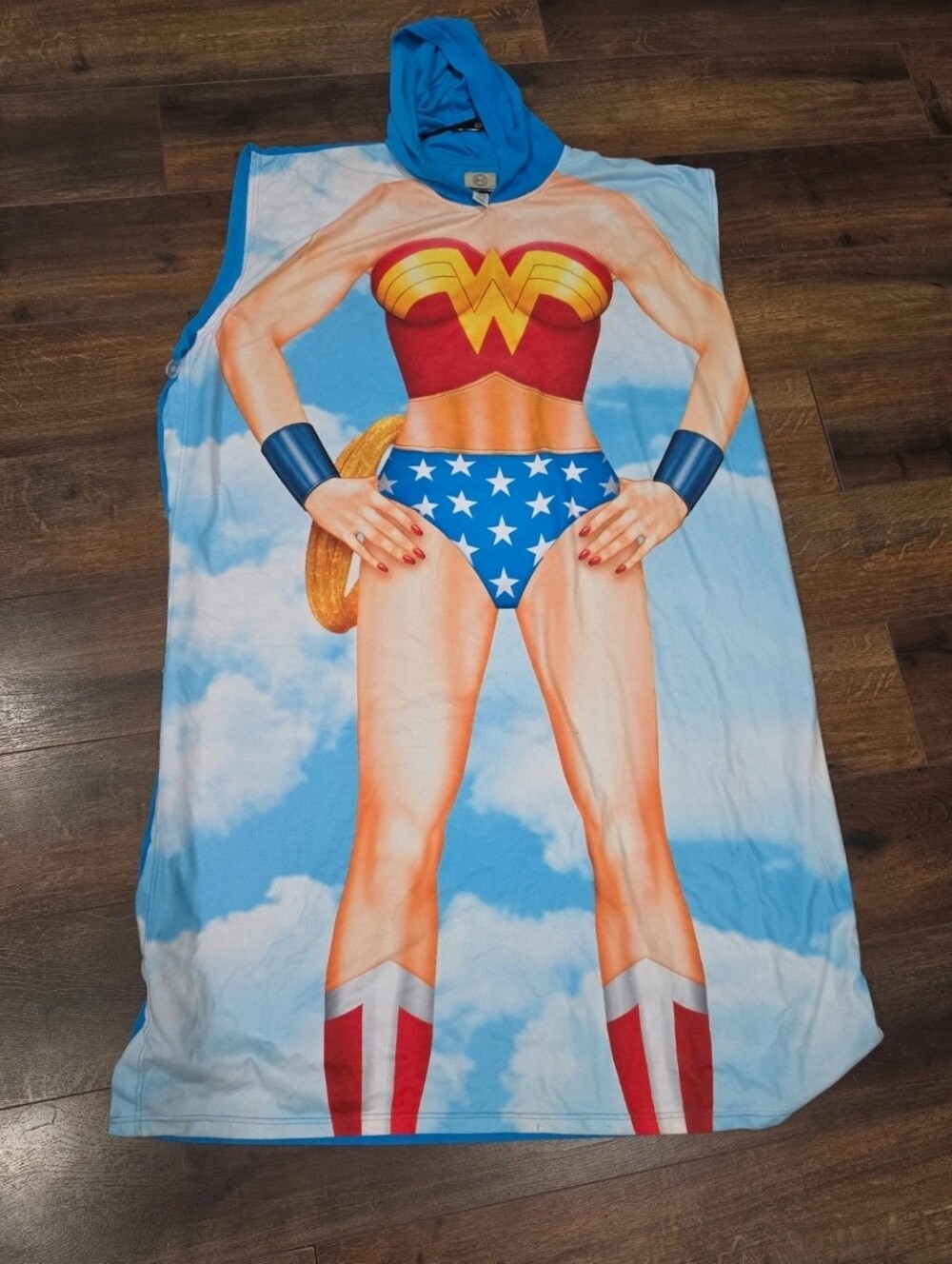 DC Comics Wonder Woman Hooded Button Front Cover Up OSFM